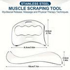 2pcs Stainless Steel Gua Sha Massage Tool Set(Silver)