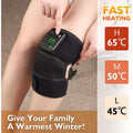 Cordless Heating Knee Pad with Massage Function - Black