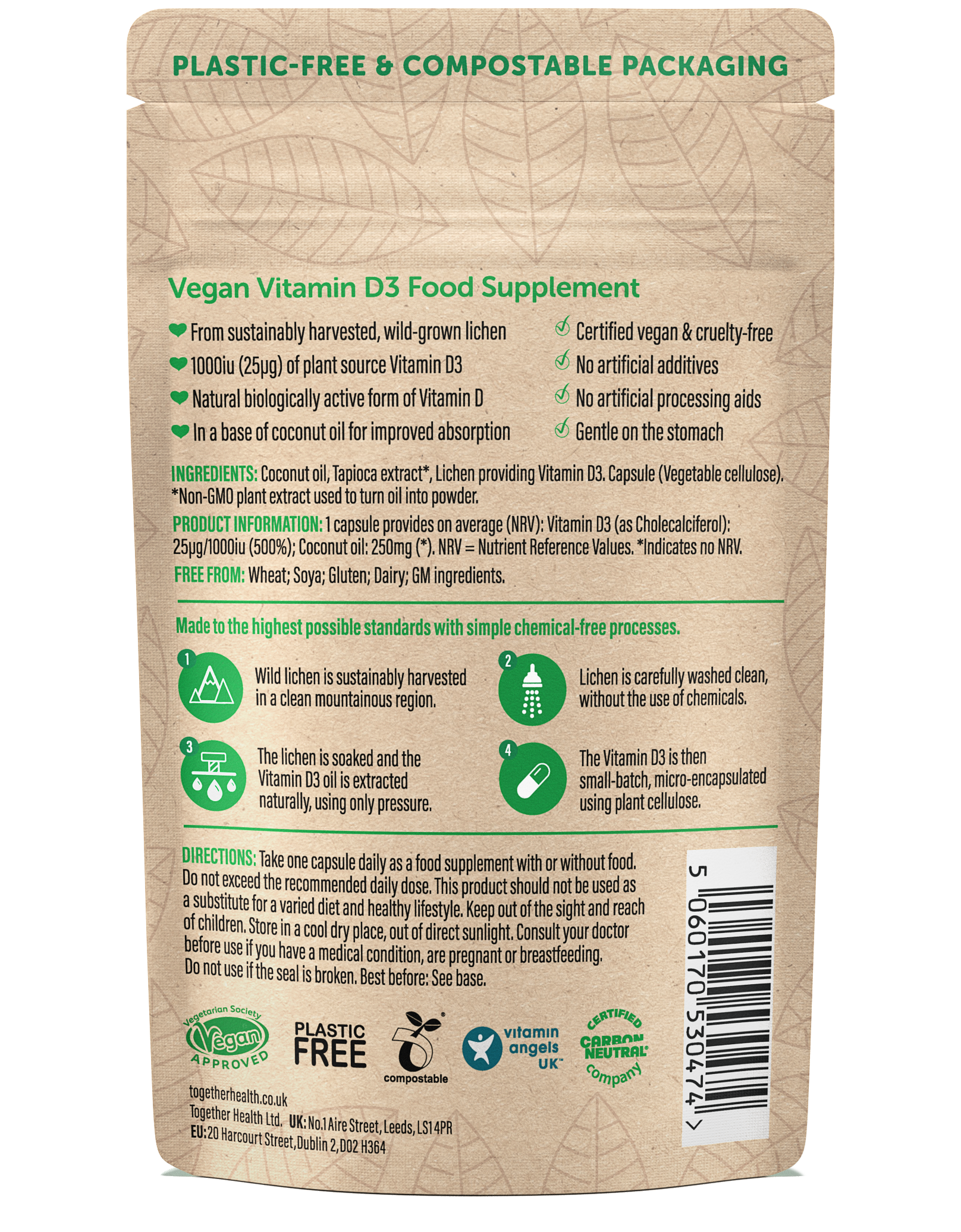 Vitamin D – Vegan D3 – 30 Capsules