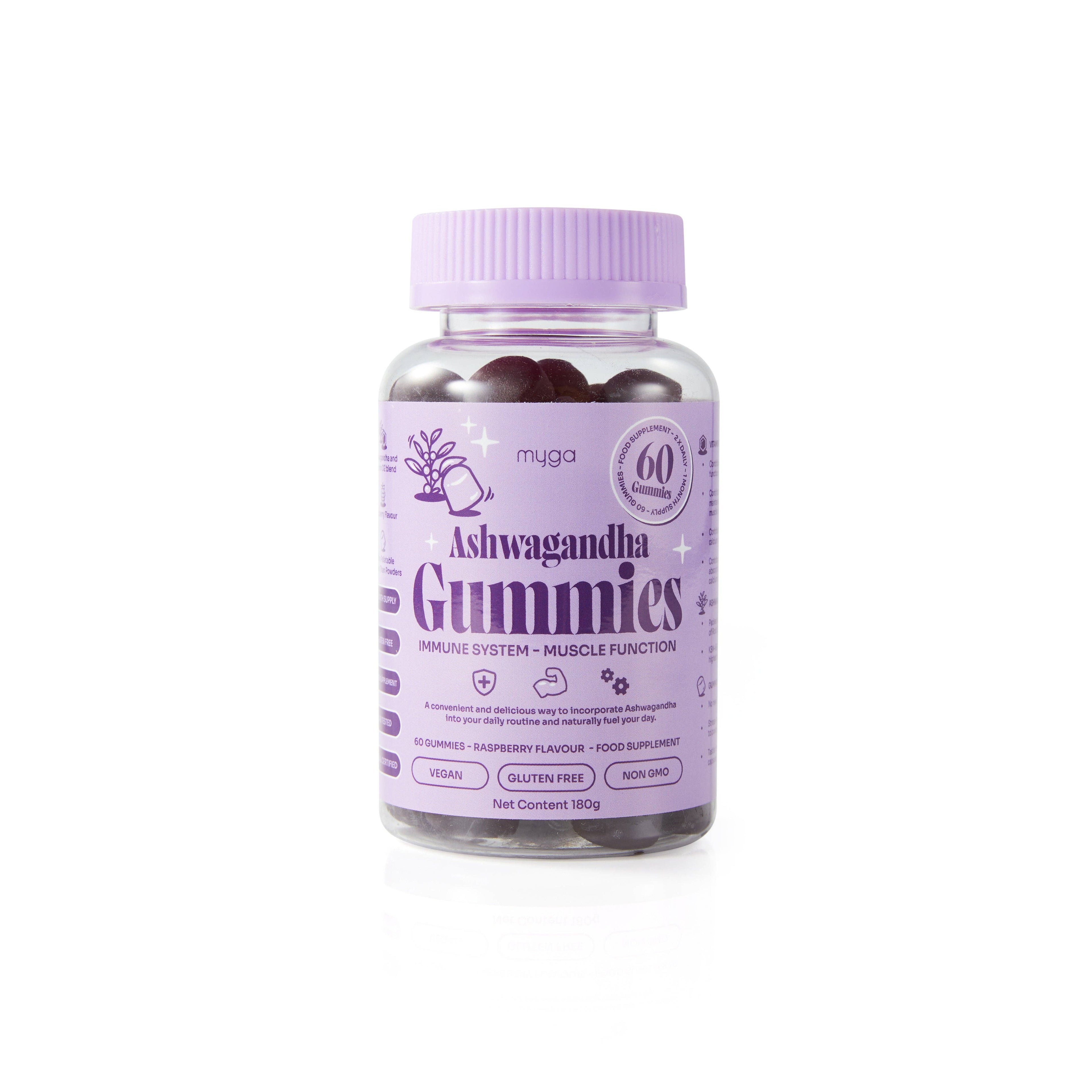 Myga Ashwagandha Gummies – Vegan Raspberry Wellness Boost