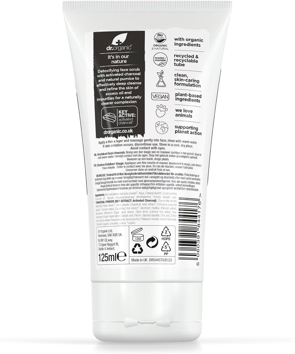 Dr Organic Bioactive Skincare Activated Charcoal Deep Cleansing Face Scrub