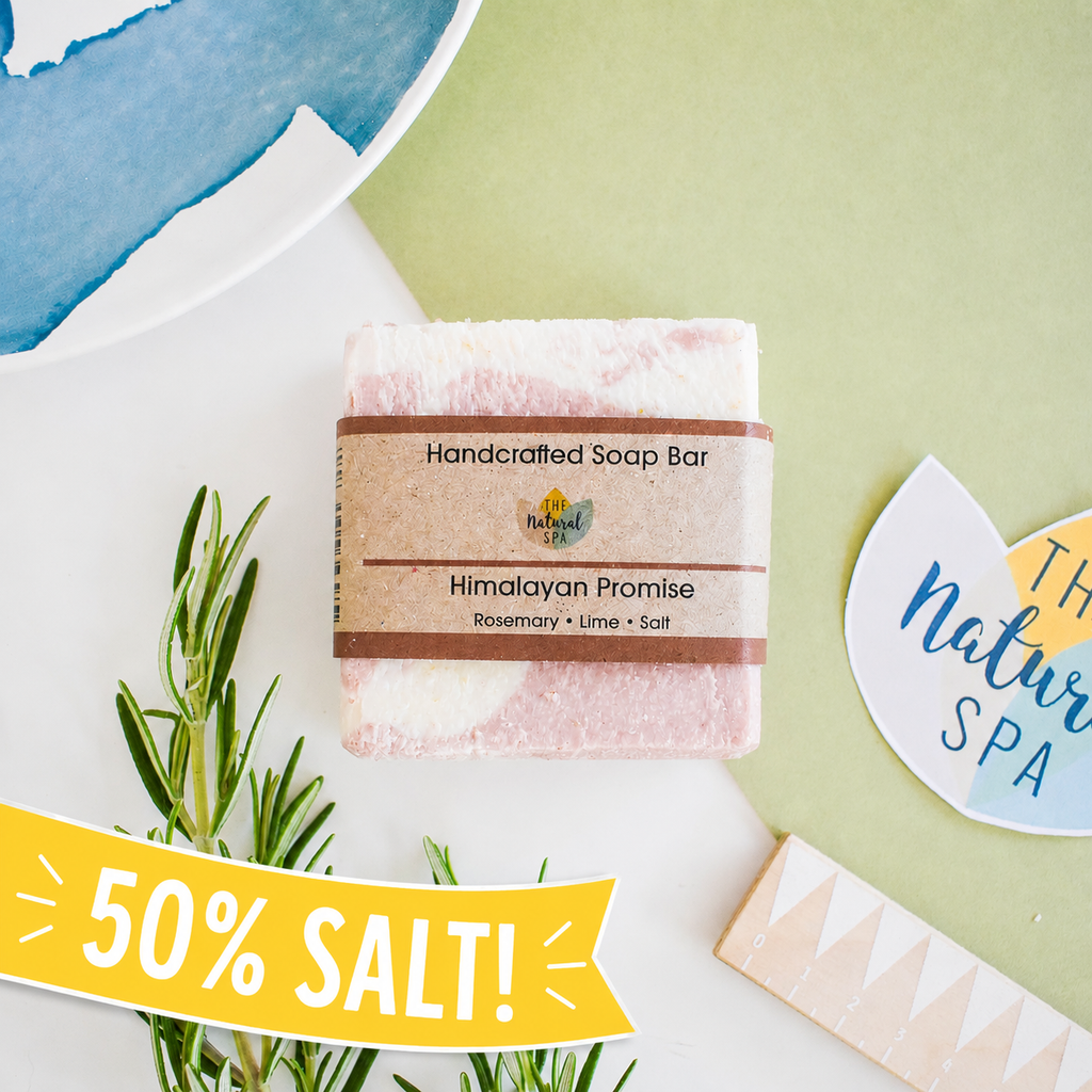 Himalayan Promise Soap Bar | Rosemary Lime & Himalayan Pink Salt Natural Handcrafted Soap | Vegan, Plastic-Free Skincare | 2 Styles Available
