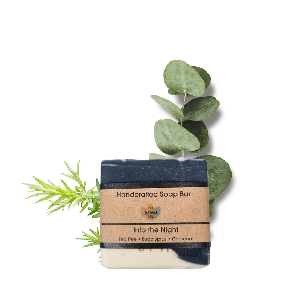 Into the Night Soap Bar | Tea Tree, Eucalyptus & Charcoal Natural Handcrafted Soap | Vegan, Plastic-Free Skincare | 3 Styles Available