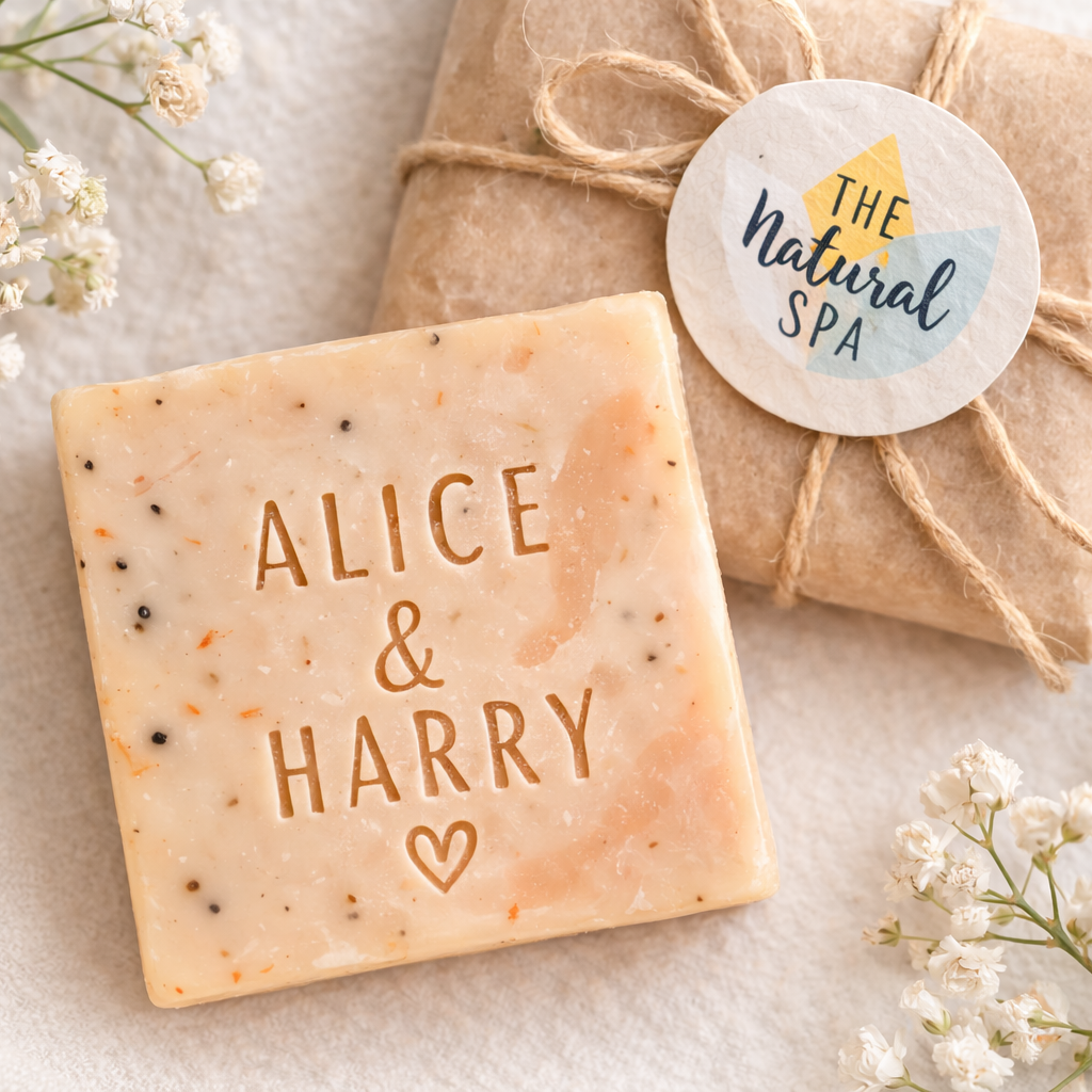 🌿 Personalised Mini Soap Wedding Favours (25 pieces)