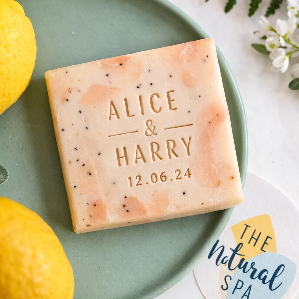 🌿 Personalised Mini Soap Wedding Favours (25 pieces)