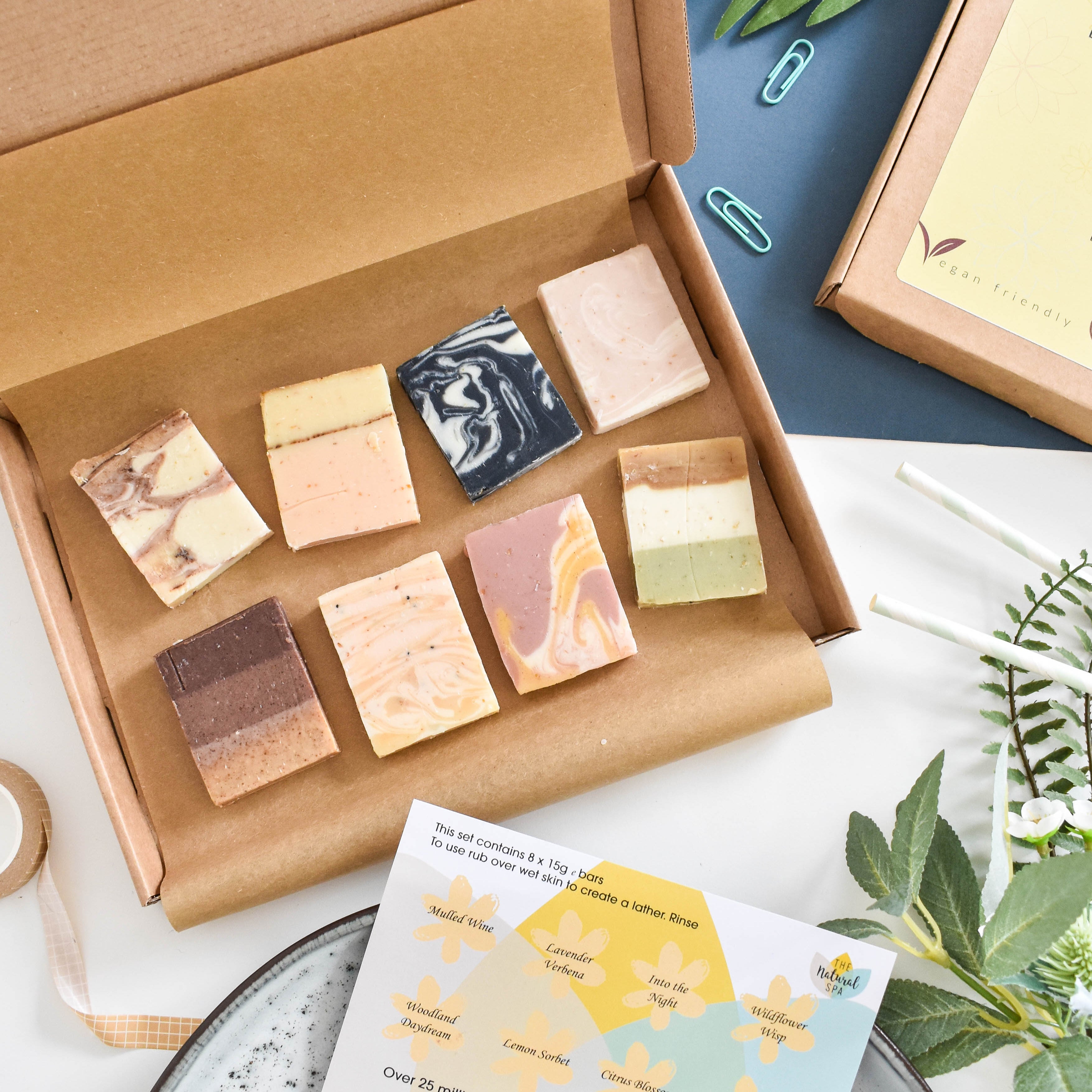Soap Sampler Gift Set | 8 x 25g Mini Travel Soaps | Natural Handcrafted Letterbox Gift | Vegan, Plastic-Free Skincare