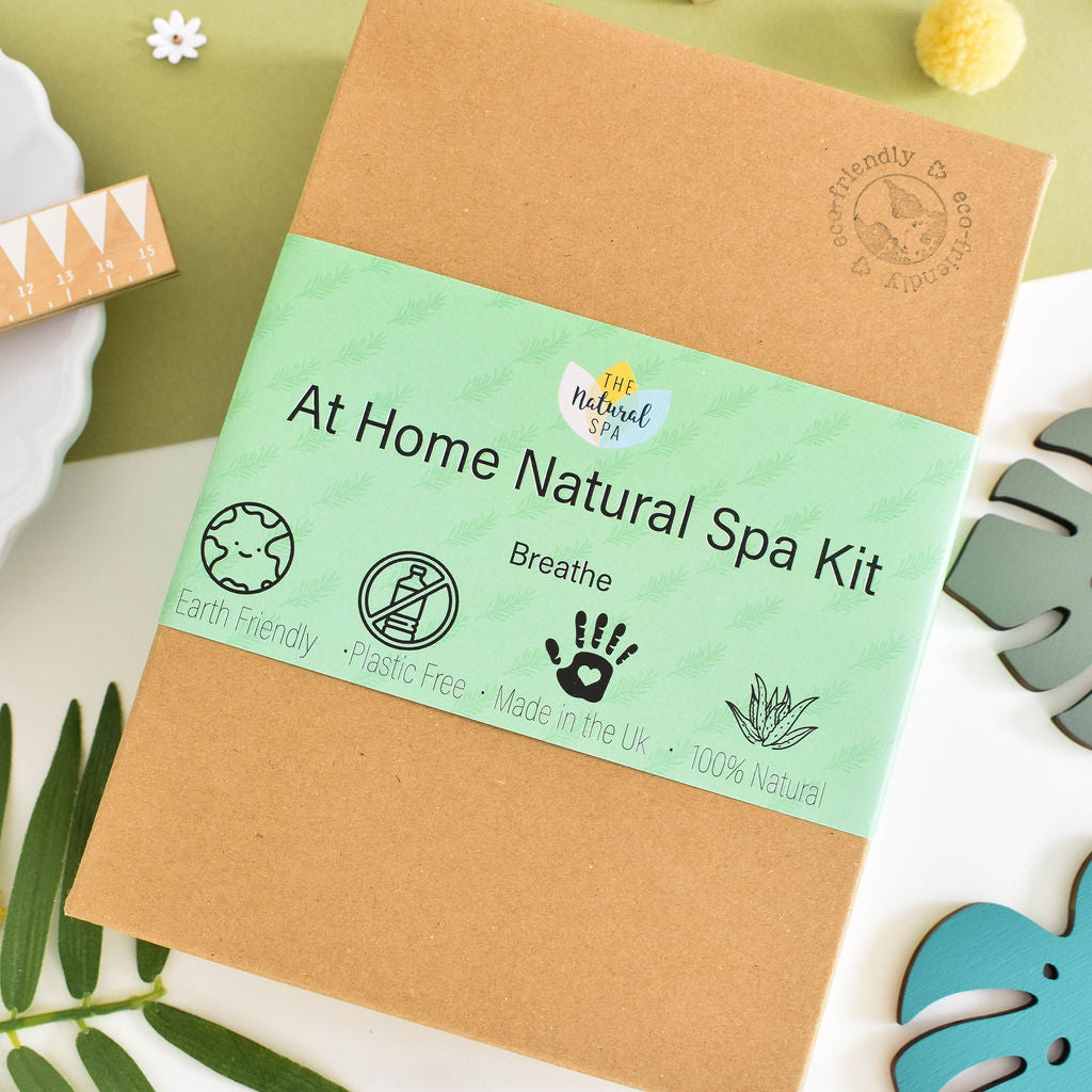 Breathe At Home Spa Set | Eucalyptus, Rosemary & Peppermint Bath & Body Gift | Natural Self-Care Kit | Vegan, Plastic-Free