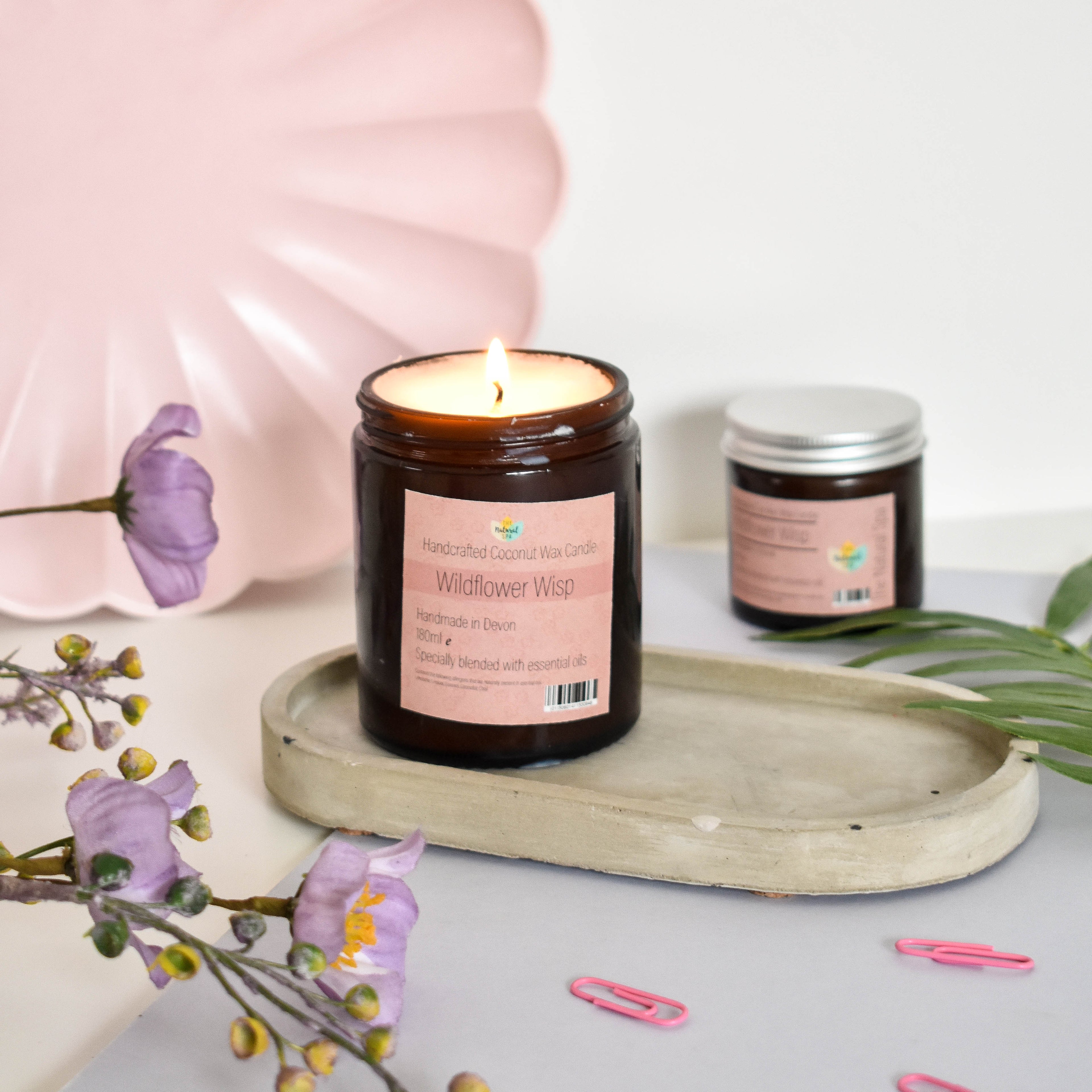 Wildflower Wisp Hand-Poured Coconut Wax Candle | Floral & Natural Aromatherapy | Vegan, Eco-Friendly Candle | 2 Size Options