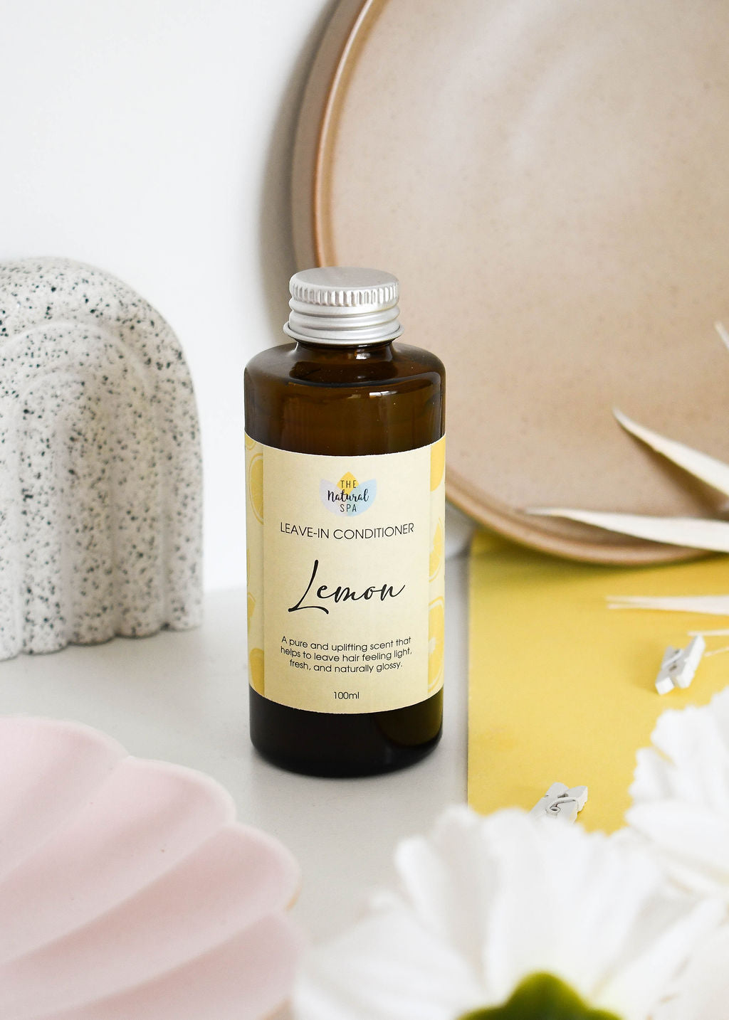 Lemon Leave-In Conditioner | Refill Bottle | Natural Hair Conditioner for Dry, Damaged & Frizzy Hair | Lightweight Vegan Hair Care for All Hair Types