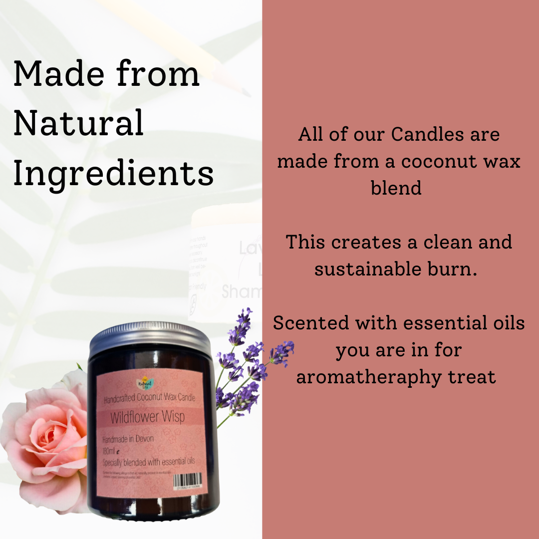 Wildflower Wisp Hand-Poured Coconut Wax Candle | Floral & Natural Aromatherapy | Vegan, Eco-Friendly Candle | 2 Size Options