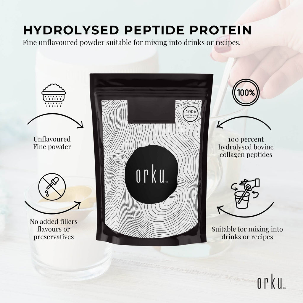 Orku 100g Bovine Collagen Peptides Powder Hydrolysed Protein Unflavoured