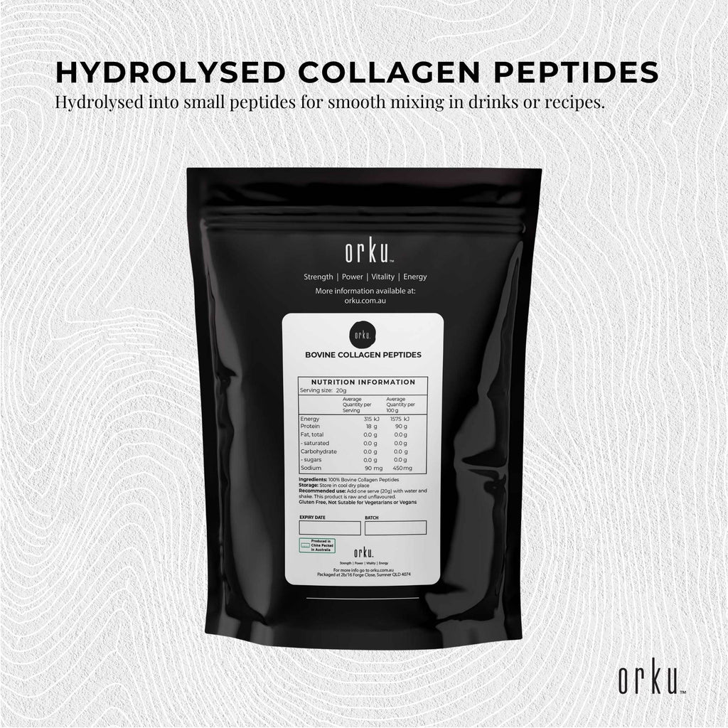 Orku 100g Bovine Collagen Peptides Powder Hydrolysed Protein Unflavoured
