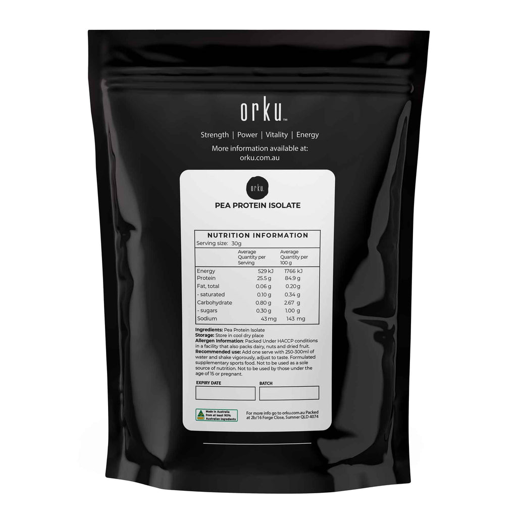 Orku Pea Protein Isolate Powder - High Protein Plant Based Unsweetened