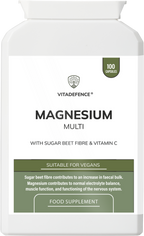 Magnesium Multi | With Vitamin C & Sugar Beet Fibre – 100 Vegan Capsules