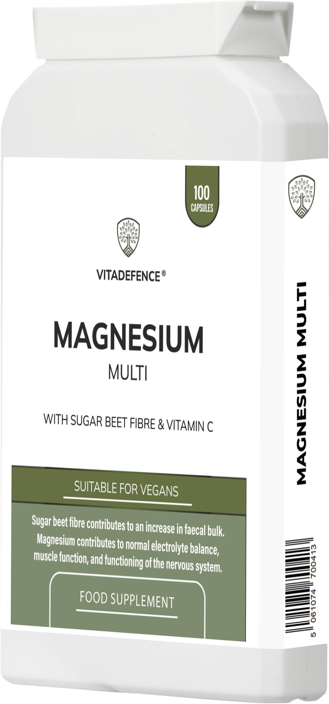 Magnesium Multi | With Vitamin C & Sugar Beet Fibre – 100 Vegan Capsules