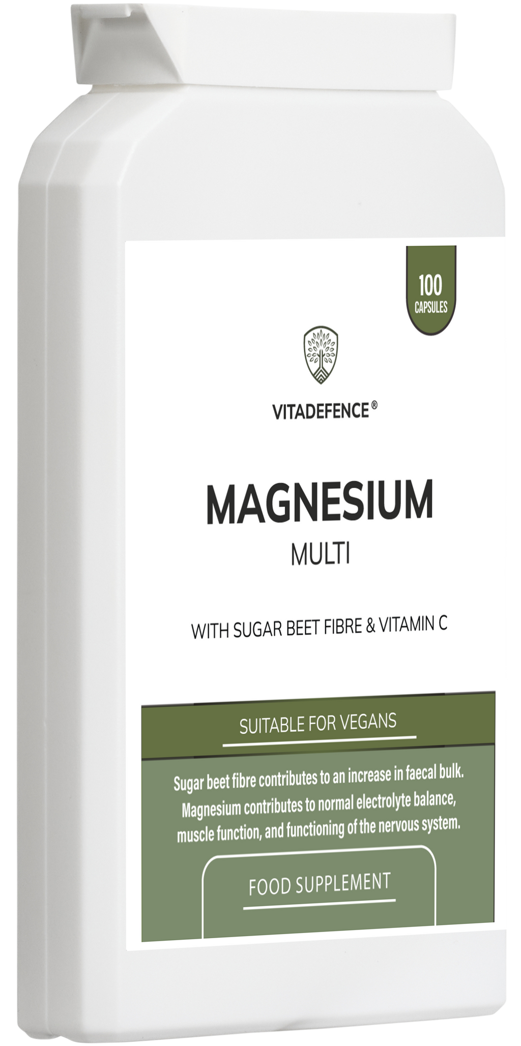 Magnesium Multi | With Vitamin C & Sugar Beet Fibre – 100 Vegan Capsules