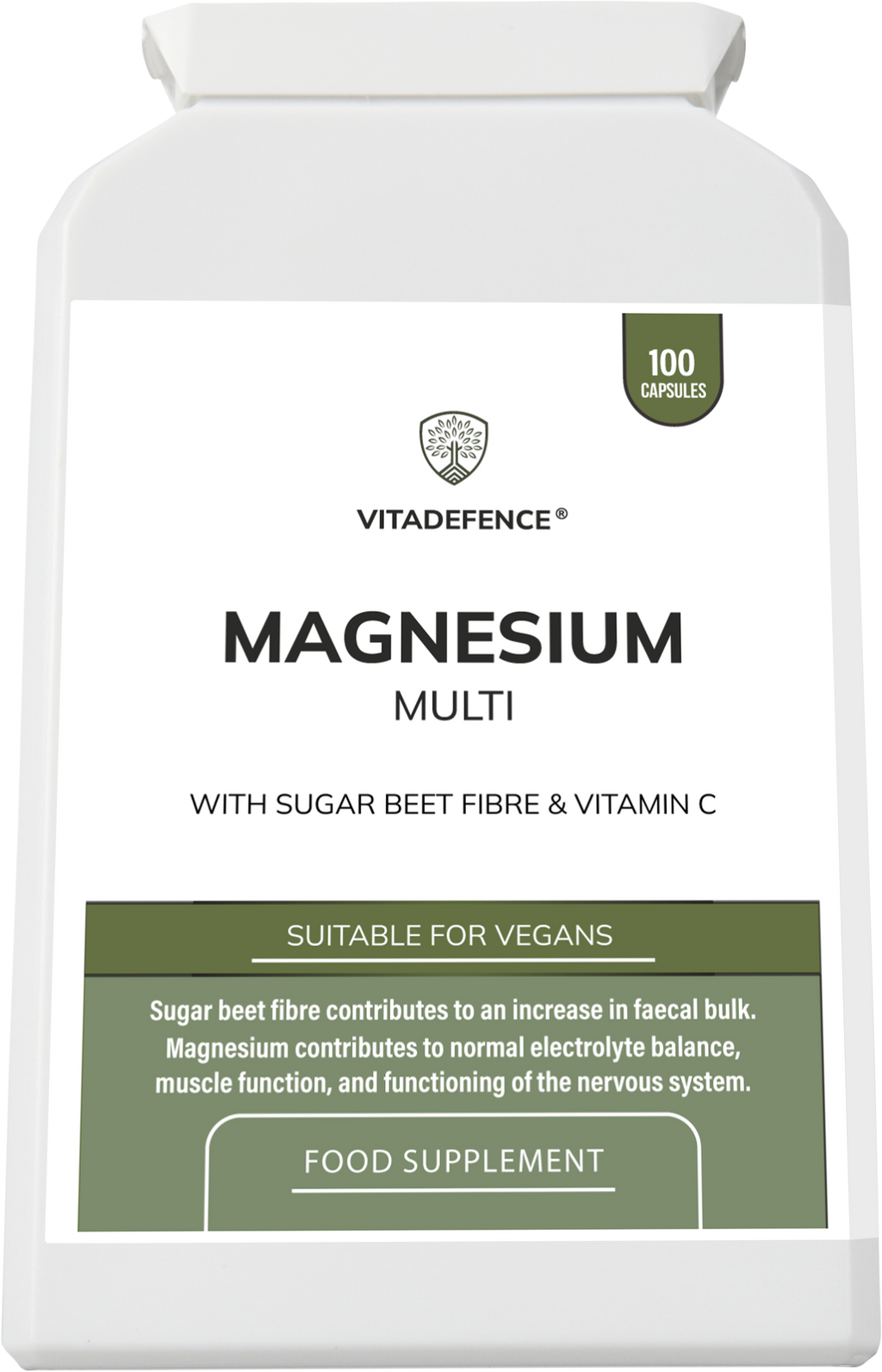 Magnesium Multi | With Vitamin C & Sugar Beet Fibre – 100 Vegan Capsules