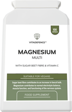 Magnesium Multi | With Vitamin C & Sugar Beet Fibre – 100 Vegan Capsules