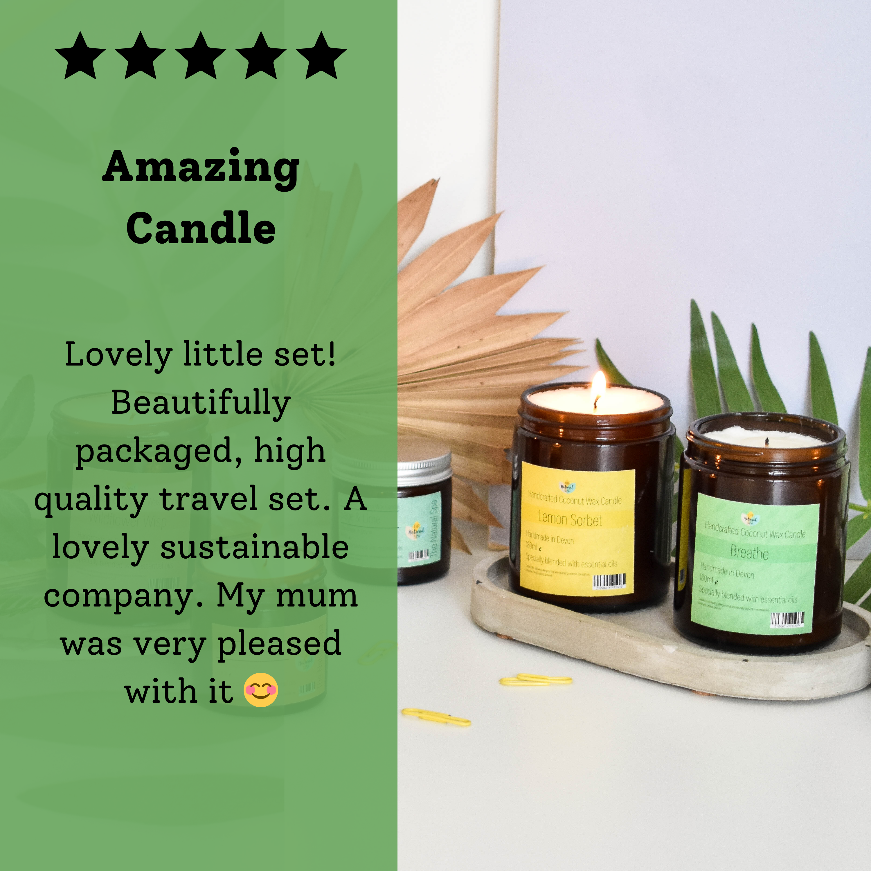 Breathe Hand-Poured Coconut Wax Candle | Natural Aromatherapy Candle | 2 Size Options