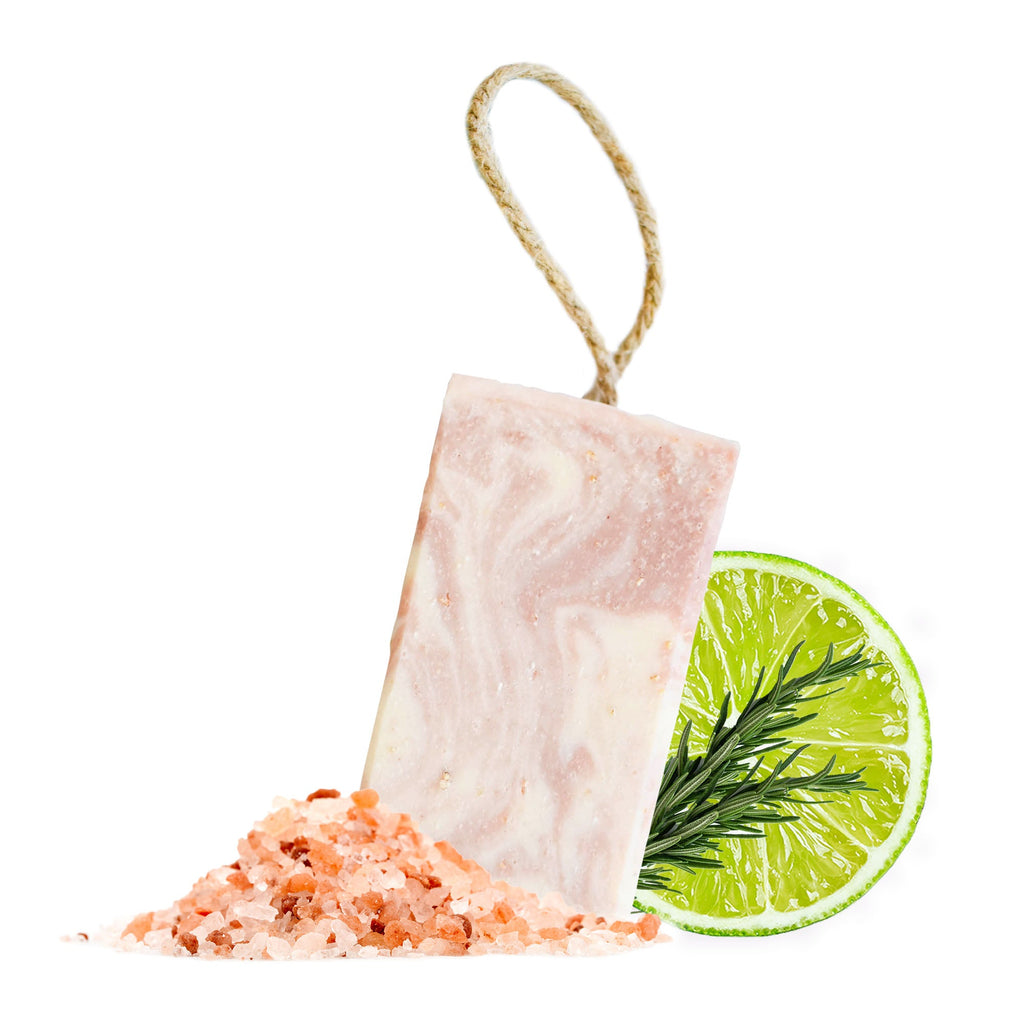 Himalayan Promise Soap Bar | Rosemary Lime & Himalayan Pink Salt Natural Handcrafted Soap | Vegan, Plastic-Free Skincare | 2 Styles Available