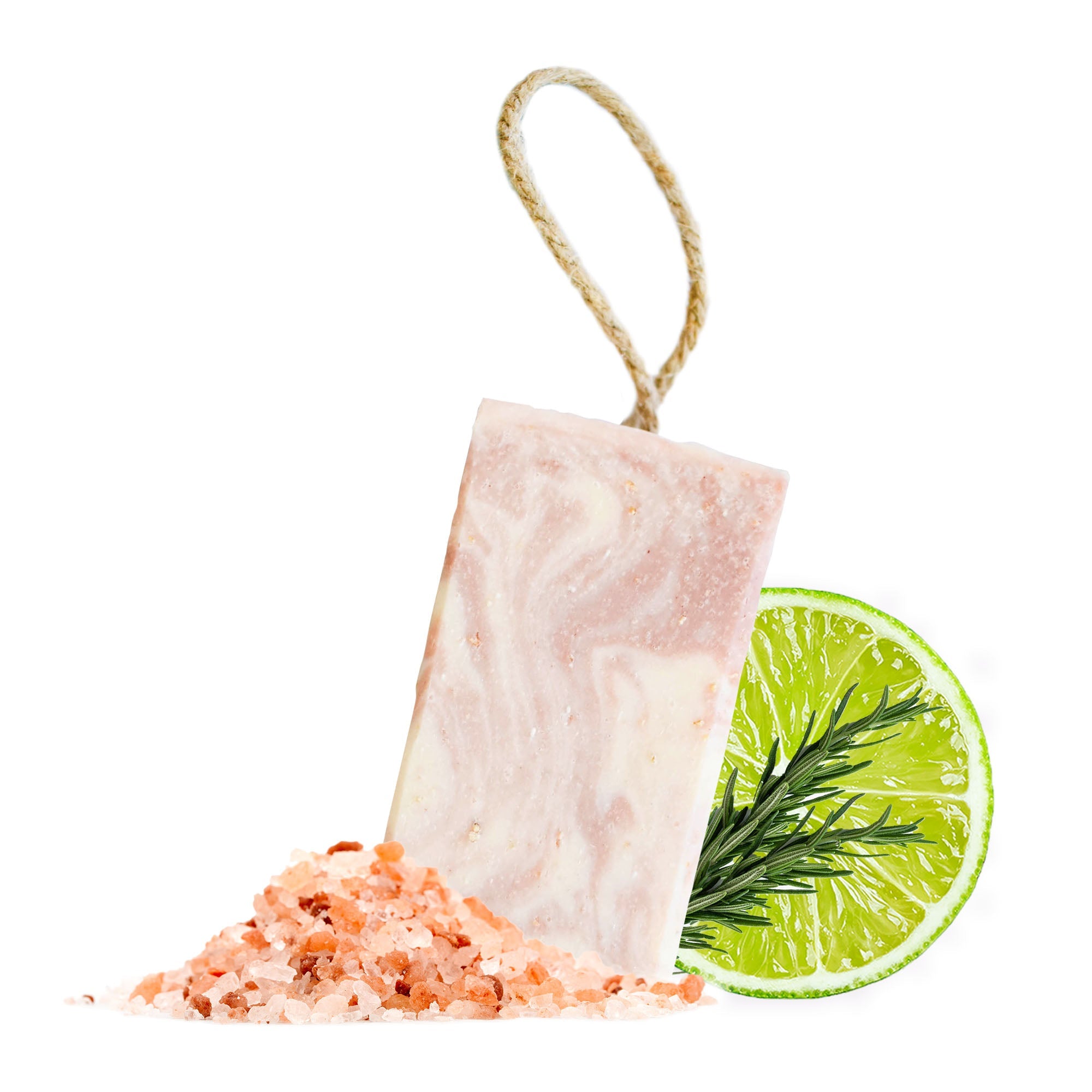 Himalayan Promise Soap Bar | Rosemary Lime & Himalayan Pink Salt Natural Handcrafted Soap | Vegan, Plastic-Free Skincare | 2 Styles Available