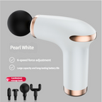 NNEDSZ Classic White Massage Gun - 6-Speed Deep Tissue Massager with 4 Professional Massage Heads