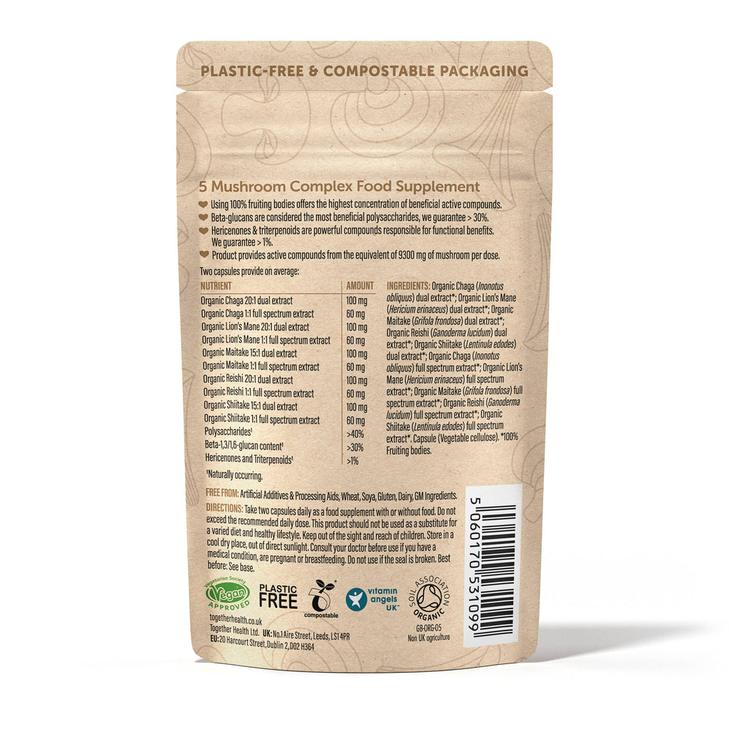 Mushroom 5 Blend – 9300mg – High Strength – 60 Capsules