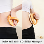 2Pcs 12-Beads Gua Sha Massage Stick – Carbonized Solid Wood(Brown)