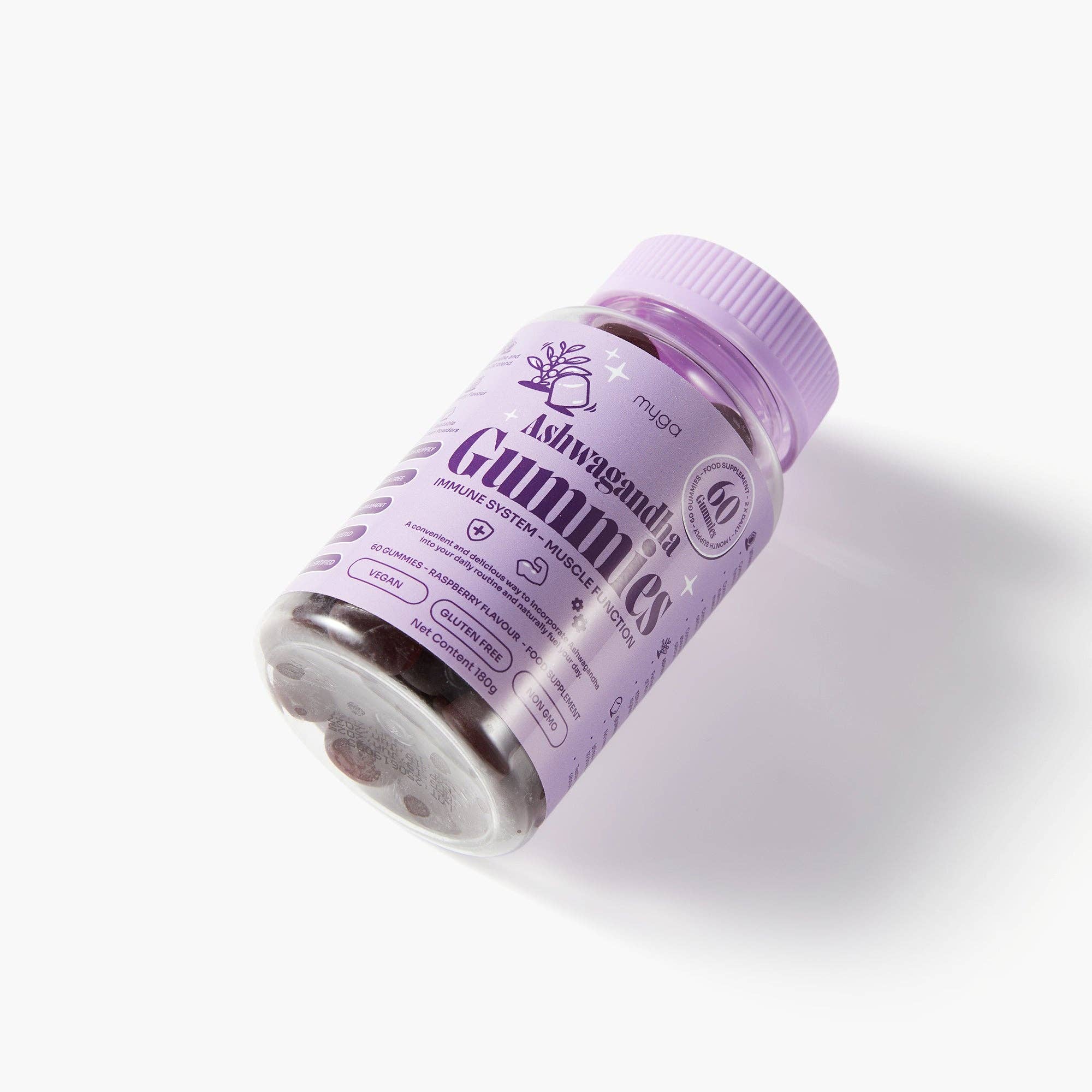Myga Ashwagandha Gummies – Vegan Raspberry Wellness Boost