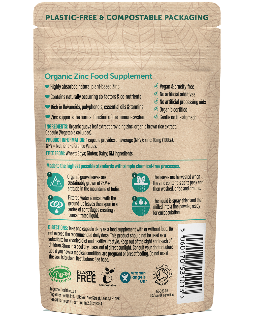 Zinc Supplement – Vegan – 30 Capsules