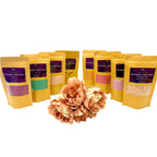 Eight 100g Luxury Natural Bath Blends in Eco-Pouch