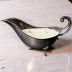 Vintage Silver Gravy Jug Candle